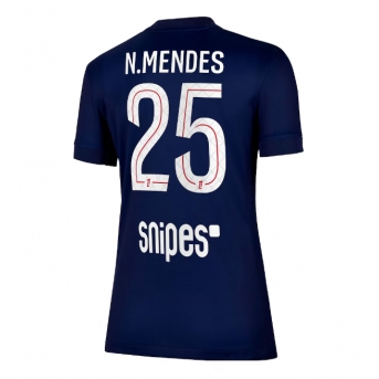Paris Saint-Germain Nuno Mendes #25 Maglia Gara Casa Repliche 2025-26 Donna Maniche Corte